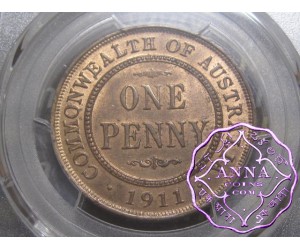 Australia 1911 Penny PCGS MS64RB